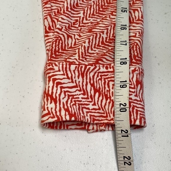 Talbots Leopard Tie-Waist Button Front Midi Shirt Dress 3/4 Sleeve Viscose Coral - Picture 13 of 16